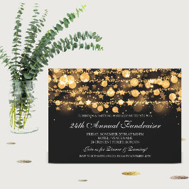 Invitación Luces de cadenas de grifo de oro para recaudacione