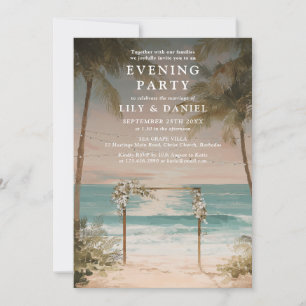 Invitación Luces de Cadenas de Playa en la Fiesta de Bodas No