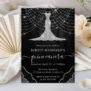 Invitación Luces de Cadenas de Vestido de Diamante y Bokeh pa