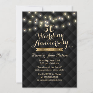 Invitación Luces de Cadenas Elegantes 50 Aniversario de Boda