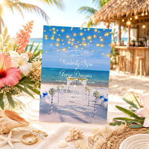 Invitación Luces de Cadenas Elegantes para Bodas de Verano en