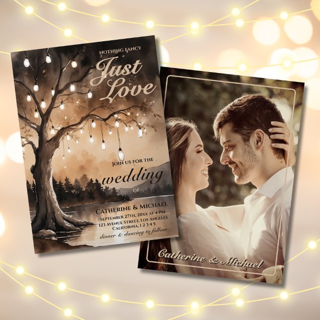 Invitación Luces De Cadenas En La Boda Romántica De Árbol De  (Subido por el creador)