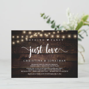 Invitación Luces de Cadenas, Fuga, Nada Elegante Solo Amor