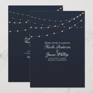 Invitación Luces de Cadenas Modernas Sencillas Rústicas para 