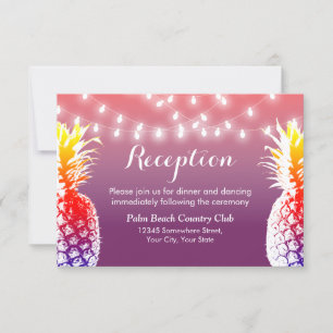 Invitación Luces de Cadenas Recepción de Boda de Piña Hawaian