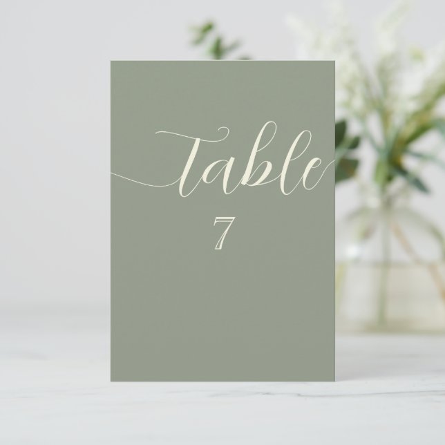 Invitación Luces de Cadenas Simples Bodas Verde Salvia (Anverso de pie)