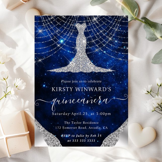 Invitación Luces de Cuarzo con Vestido de Diamante y Efecto B (Subido por el creador)