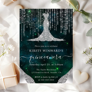 Invitación Luces de Cuarzo con Vestido de Diamante y Efecto B