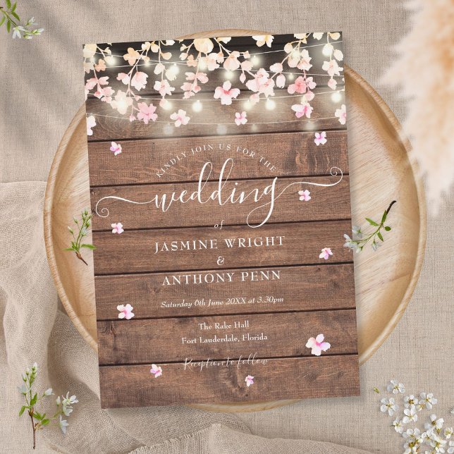 Invitación Luces de Cuerda Bodas Florales de Flor de Almendro (Subido por el creador)