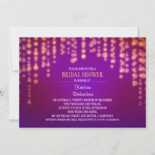 Invitación luces de cuerda brillantemente purpurina ducha de 