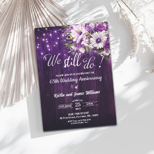 Invitación Luces de Cuerda de 65 Aniversario de Boda Aún Lo H