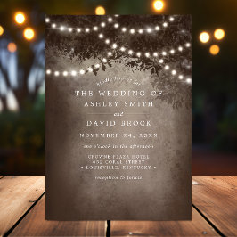 Invitación Luces de Cuerda de Árbol de Bosque Rústico Bodas M