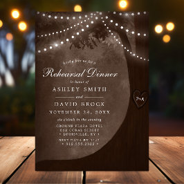 Invitación Luces de Cuerda de Árbol Rústico Marrón Ensayo