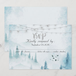 Invitación Luces de Cuerda de Bosque Invernal,RSVP