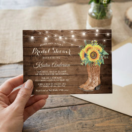 Invitación Luces de Cuerda de Botas Rústicas para Despedida d