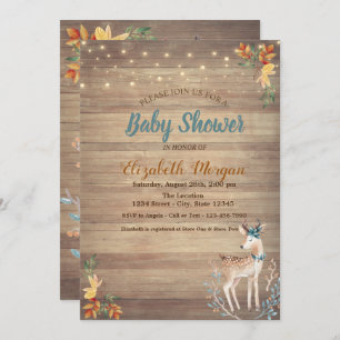 Invitación Luces de cuerda de ciervo de corte,Baby Shower de 
