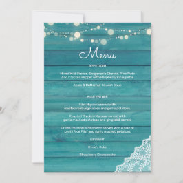 Invitación Luces de Cuerda de Encaje de Madera Azul Invitació