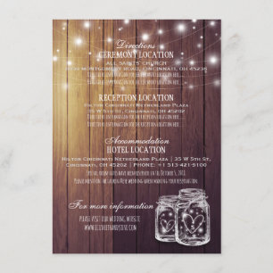Invitación Luces de Cuerda de Frasco de Mason de Madera Rústi