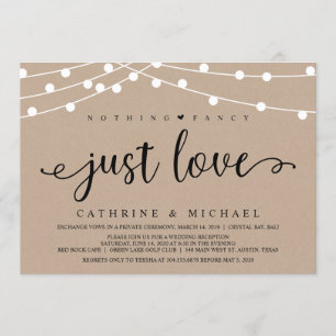 Invitación Luces de Cuerda de Granja Rústica, Boda Kraft Elop
