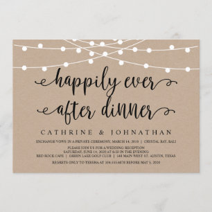 Invitación Luces de Cuerda de Granja Rústica, Boda Kraft Elop