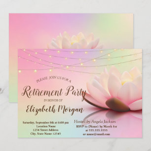 Invitación Luces de Cuerda de Loto Elegantes Fiesta de Jubila