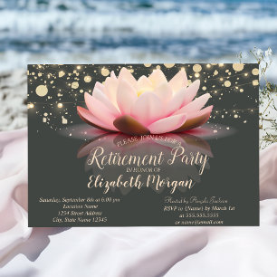 Invitación Luces de Cuerda de Loto Elegantes para Fiesta de J