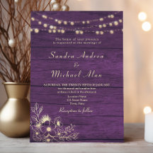 Luces de Cuerda de Madera Morada para Bodas