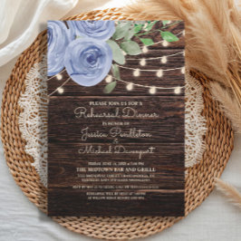 Invitación Luces de Cuerda de Madera Rústica Ensayo de Boda