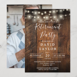 Invitación Luces de Cuerda de Madera Rústica Fiesta de Jubila