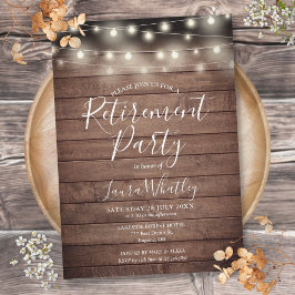 Invitación Luces de Cuerda de Madera Rústica Fiesta de Jubila