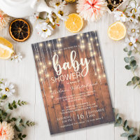 Luces de Cuerda de Madera Rústica para Baby Shower
