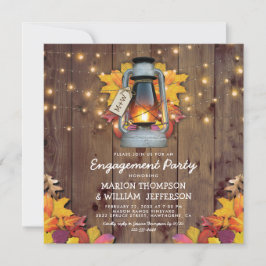 Invitación Luces de Cuerda de Otoño para Boda Rústica