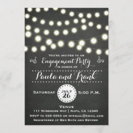 Invitación Luces de Cuerda de Pizarra para Cualquier Evento T