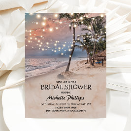 Invitación Luces de Cuerda de Playa Vintage Tropical para Fie
