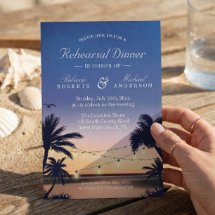 Invitación Luces de Cuerda de Puesta de Sol en Palm Beach Cen