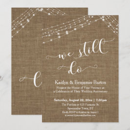 Invitación Luces de Cuerda de Yute Cumpleaños de We Still Do