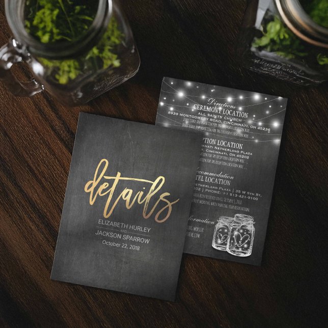 Invitación Luces de Cuerda en Tarro de Mason con Detalles de  (Subido por el creador)