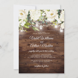 Invitación Luces de Cuerda Florales Rústicas Elegantes para B