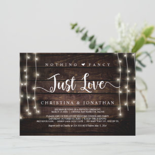Invitación Luces de Cuerda, Fuga, Nada Elegante Solo Amor