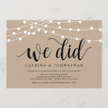 Luces de Cuerda Kraft, letra negra, Huida de Boda