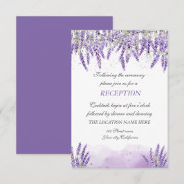 Invitación Luces de Cuerda Lavanda Acuarela Recepción 