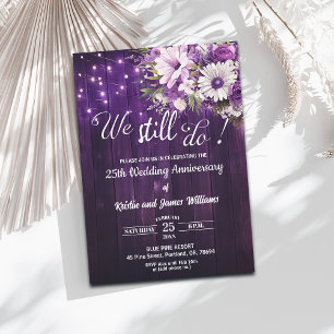 Invitación Luces de Cuerda para Bodas de Plata por 25 Anivers