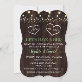 Invitación Luces de Cuerda Románticas en Viejo Granero I DO B