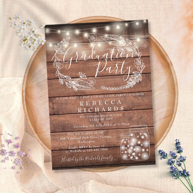 Invitación Luces de Cuerda Rústicas Frascos de Cristal Fiesta (Subido por el creador)