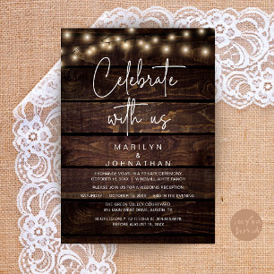 Invitación Luces de Cuerda Rústicas Recepción de Boda Elegant