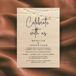 Invitación Luces de Cuerda Rústicas Recepción de Boda Elegant
