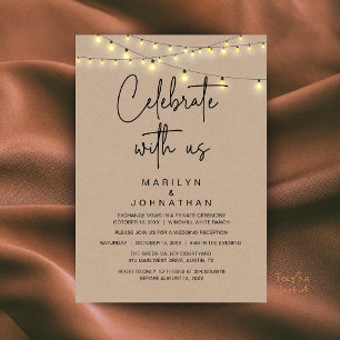 Invitación Luces de Cuerda Rústicas Recepción de Boda Elegant