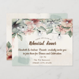 Invitación Luces de cuerda, salto de pincel, cena de ensayo f