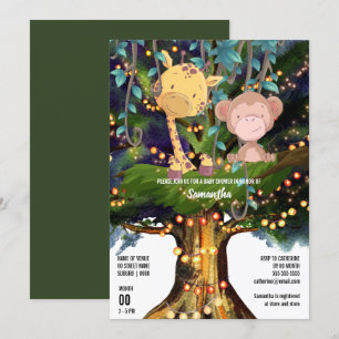 Invitación Luces de cuerdas de árbol de la selva tropical del