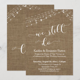 Invitación Luces de Cuerdas de Arpillera Cumpleaños que Todav